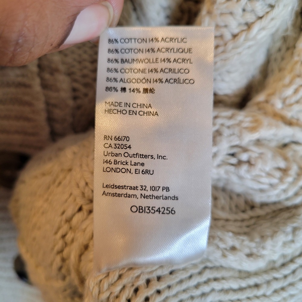 Free People Womens Montana Cable Knit Grandpa Cardigan Sweater Size XS Beige - Picture 6 of 10